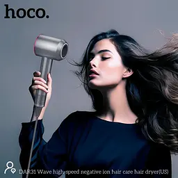 Фен зі швидкою сушаркою Hoco DAR31 Wave high-speed negative ion hair dryer 1500W сірий - мініатюра 3