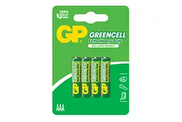 Батарейки GP GREENCELL 1.5V 24G-U4 Сольові R03, AAA 4 шт.