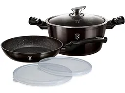 Набір посуду Berlinger Haus Metallic Line Shiny Black Edition (BH-6616)