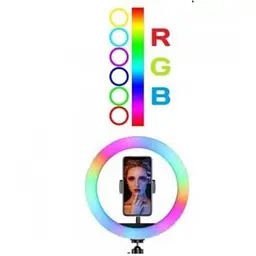 Кільцева лед-лампа для студійного освітлення Ring RGB MJ18 18см з пультом для фото і відео