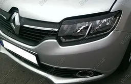 Вії фар Fly для Renault Logan 13-\ Sandero 13- широкі Чорні 2 шт