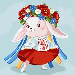 Набір для розпису по номерах Зайка - україночка 30х30см КНО2401
