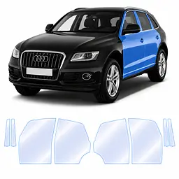 Антигравійна захисна бронеплівка за лекалами для Audi Q5 8R 2008-2017 - зони дверей і стійки вікон