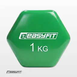 Гантель для фітнесу 1.0 кг EasyFit із вініловим покриттям салатова (EF-0010-GN) - мініатюра 3