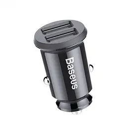 Автомобільний зарядний пристрій Baseus Grain C Dual USB 5V 3.1A (CCALL-ML01) Black [59109] - мініатюра 3