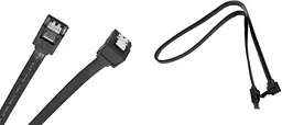 Кабель SATA 3.0 7pin, F/F, 0.4 м, L-конектор, Чорний