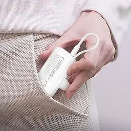 Акумулятор зовнішній із вбудованим кабелем Hoco J116 Pro Pocket Lightning вихід 5000mAh - мініатюра 8