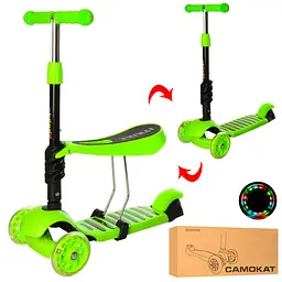 Дитячий самокат iTrike JR 3-054-G MAXI з кошиком - мініатюра 2
