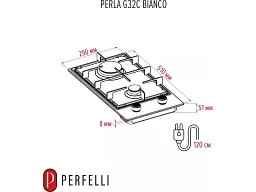 Варильна поверхня Perfelli PERLA G32C BIANCO - мініатюра 3