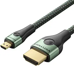 Кабель HDMI M - Micro HDMI M, 1.0 м, V2.0 8K 60Гц Aluminum Alloy Type, Зелений Vention