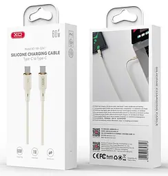USB Кабель ХО NB-Q261 Type-C-Type-C Silicone 60W 1.0m Beige - мініатюра 3