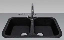 Кухонна мийка Adamant Twins 765x470x190 чорний 90223, Чорний - мініатюра 2