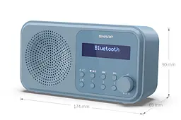 Радіоприймач портативний Sharp DRP420BL Blue DAB+, FM, Bluetooth, батарейки, мережа - мініатюра 7