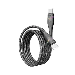 Кабель для заряджання та обміну даними USB Yoki YK-RG24 RGB Series Type-C to Type-C 60W 3A/20V 1.2 м Чорний - мініатюра 5