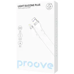 Кабель Proove Light Silicone Plus USB to Lightning 2.4A (1m) white - мініатюра 2