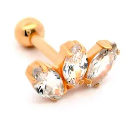 Сережка для хеліксу з червоного золота (з40034) - мініатюра 4