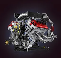 Конструктор двигун V8 Ferrari F40 LM акумуляторний мотор з додатком STEM конструктор двигуна внутрішнього згорання для дітей та дорослих, 700 деталей - мініатюра 8