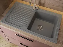 Кухонна мийка Miraggio ORLEAN gray (0000034) Граніт, Врізна, Сірий - мініатюра 8