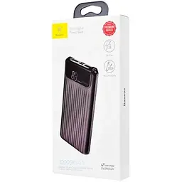Портативна батарея Powerbank Baseus Thin QC3.0 M+T Dual input Digital LCD 10000 mAh PPYZ-C01 Black - мініатюра 4