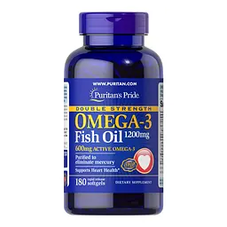 Омега-3 Puritans Pride Double Strength Fish Oil 1200 мг / 600 мг 180 softgels