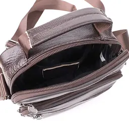 Сумка з ручкою для чоловіків Vintage 22865 17х19,5х7 см Коричневий - мініатюра 7