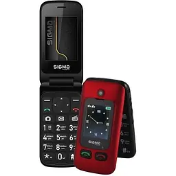 Мобільний телефон Sigma mobile Comfort 50 Shell Duo Type-C DS Бабушкофон чорно-червоний