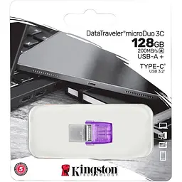 USB флеш-накопичувач Kingston DataTraveler microDuo 3C 128GB USB-A + USB-C 3.2 Gen 1 (DTDUO3CG3/128GB) [93031] - мініатюра 4