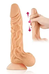 Фалоімітатор із рухомою крайньою плоттю Real Body — Real Max, діаметр 4,3 см, TPE - мініатюра 2