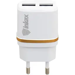 Зарядний пристрій INKAX CD-11 Travel charger + Lightning cable 2USB 2.4A White - мініатюра 2