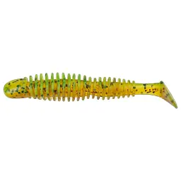 Силікон Reins Bubbling Shad 3" B61 Chart Pepper/Motoroil Red Gold (6 шт/уп)