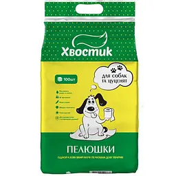 Пелюшки Хвостик для собак і цуценят 60×90 см 100 шт