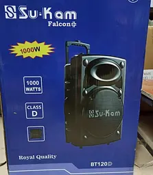 Колонка бездротова Сабвуфер Bluetooth FM Speaker Su-Kam BT-120D з 2 мікрофонами - мініатюра 8