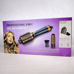 Професійний стайлер для волосся 3 в 1 New Professional Salon — фен-щітка, випрямляч та укладка / 600 Вт / 4 режими нагріву - мініатюра 5