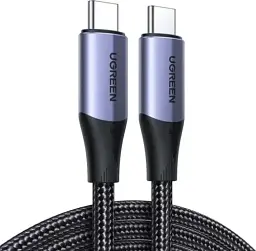 Кабель Type-C - Type-C, 1 м, чорний, Uзелений US355, 100 Вт, 5A, QC4.0, 10Gbps (80150)