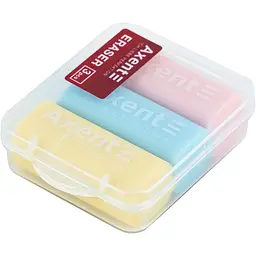 Набір гумок Axent Pastelini у пластиковому боксі 3 шт. (1198-A) - мініатюра 2