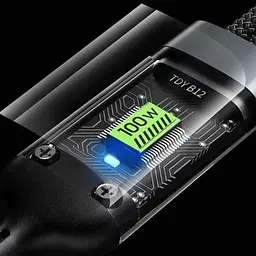 Дата кабель USB 2.0 AM to Lightning + Micro 5P + USB-C 1.2m 100W nylon black XoKo (SC-3100) - мініатюра 6