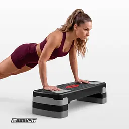 Степ-платформа EasyFit Step-B 3-ступінчаста чорно-сіра  - мініатюра 12