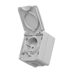 Розетка Videx BINERA IP65 зовнішня 1ая із заземленням сірка (BINERA IP65 наружная 1ая с заземлением сера)