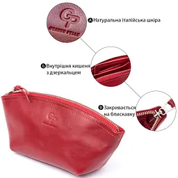 Жіноча косметичка зі шкіри Amelin Grande Pelle 11303 червона - мініатюра 4