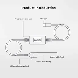 Кабель режиму паркування Xiaomi 70mai Hardware Kit Type-C (Midrive UP03) - мініатюра 3