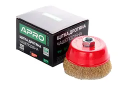 Корщітка APRO для болгарки УШМ дротяна щітка чашкова 100 мм x М14 830427 - мініатюра 3