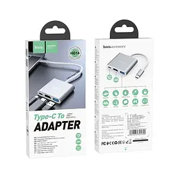 Концентратор HOCO USB-C to USB3.0+HDMI+PD HB14 Silver (6931474725790) - мініатюра 6