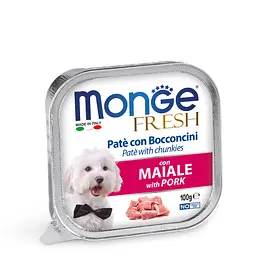 Паштет зі свининою для собак усіх порід Monge Dog Fresh Adult 100 гр