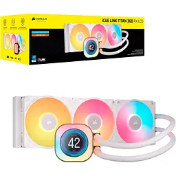 Система водяного охолодження Corsair iCUE Link Titan 360 RX LCD White (CW-9061026-WW) UA [143838] - мініатюра 6