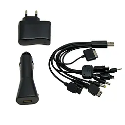 Зарядний пристрій у прикурювач Mobi Charger 10in1 683 12/24/220 V 1 A, USB заряджання в авто для телефона