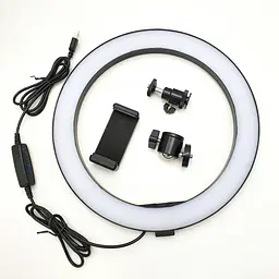 Кільцева LED лампа 26см 12W з тримачем телефону селфі кільце блогера регулювання яскравості та температури свічення
