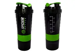 Шейкер спортивний EasyFit Spider 0,5 л Чорно-зелений