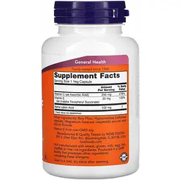 Альфа-ліпоєва кислота Now Foods Alpha Lipoic Acid 100 мг 120 вегетаріанських капсул - мініатюра 2