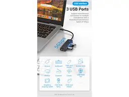 Док-станція для ноутбука Vention Hub USB 3.1 Type-C Black (TGQBB) - мініатюра 6