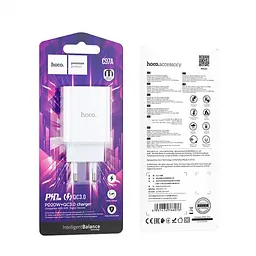 Сітчастий зарядний пристрій HOCO C97A PD20W+QC3.0 charger білий - мініатюра 3